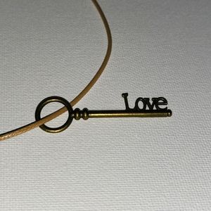 Bronze Key Neclace with Braided Cord